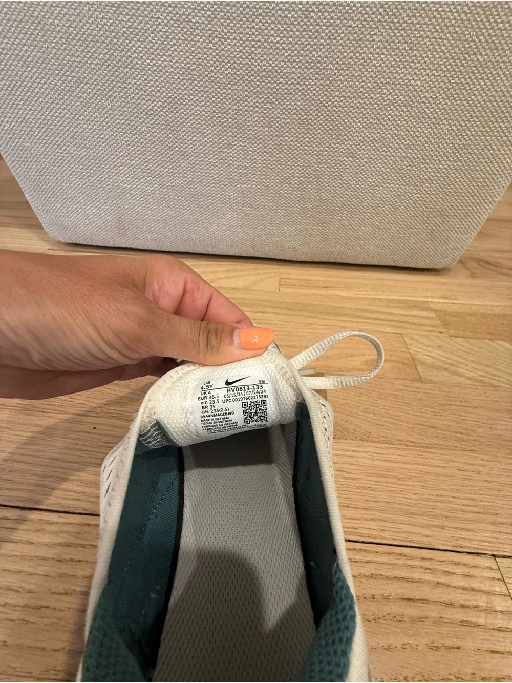 Nike Kids Air Max 270 React White Teal Lace-Up Sneakers